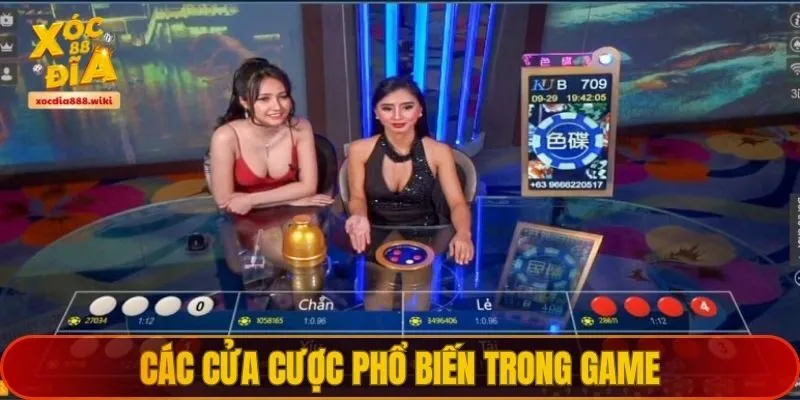 Các cửa cược phổ biến của game tài xỉu xóc đĩa XOCDIA88