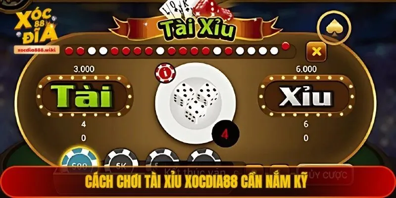 Cách chơi tài xỉu Xocdia88 cần nắm kỹ