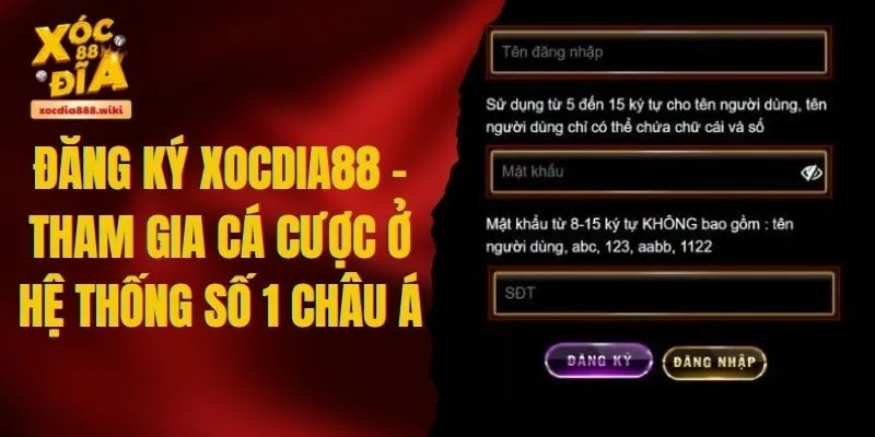 Đăng Ký XOCDIA88