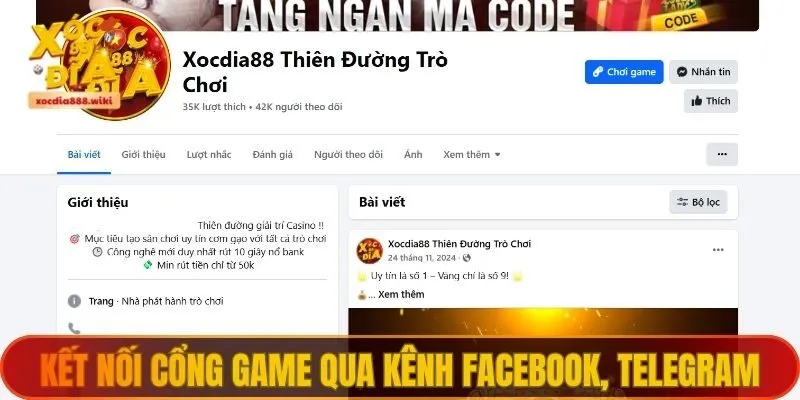 Kết nối cổng game qua kênh Facebook, Tele